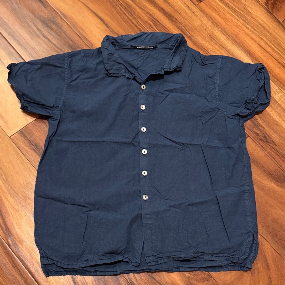 Kids album di famiglia 6 Button up navy shirt